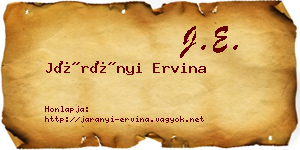 Járányi Ervina névjegykártya